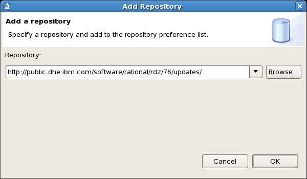 Add the update repository URL